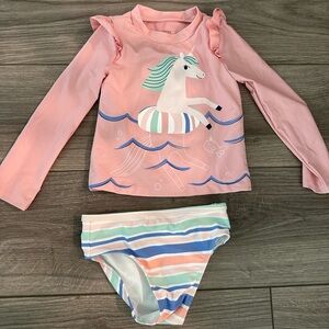Carter's Pink Unicorn Swim Rashguard Set
